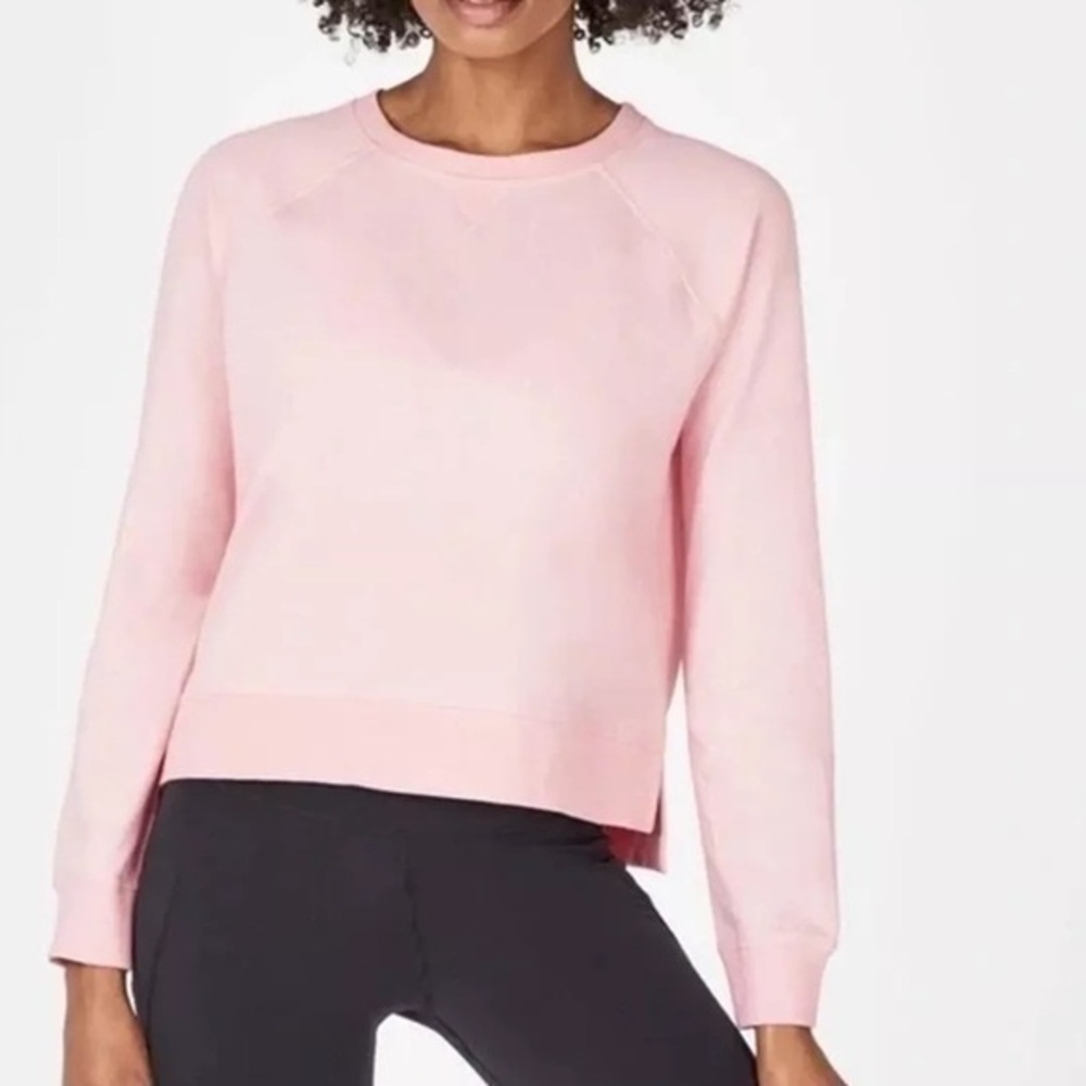 Sweaty Betty Pink Chelsea Pullover Cropped Sweater,‎ Size Large, GUC
